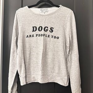 Wildfox Light Gray Dog Lover Sweatshirt